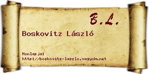 Boskovitz László névjegykártya